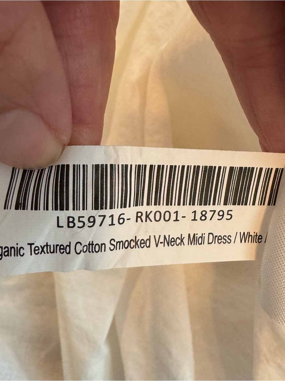 Quince Organic Textured Cotton Smocked V-Neck Midi Dress White XS - Picture 14 of 14